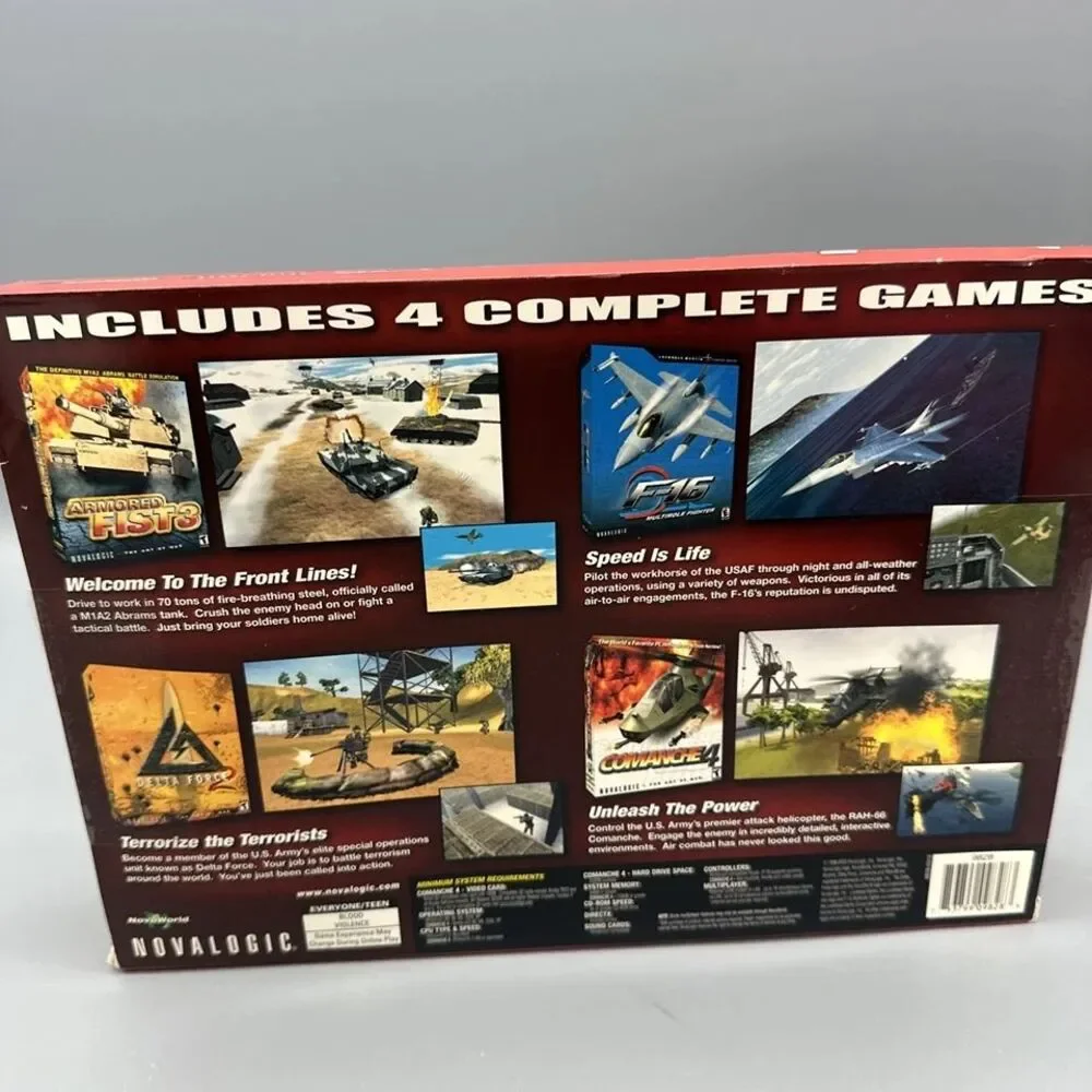 Delta Force 2 PC Big Box W/ Armored Fist 3, F16, Comanche 4 - Novalogic Sealed